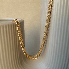 Thick Curb Halskette 18K Gold
