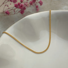 Curb Halskette 18K Gold