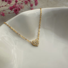 Zirkonia Herz Halskette