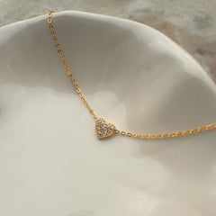 Zirkonia Herz Halskette