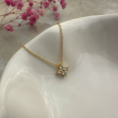 Zirkonia Blüten Halskette