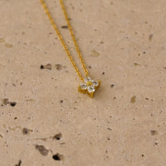 Zirkonia Blüten Halskette