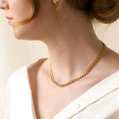 Thick Curb Halskette 18K Gold