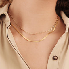 Herringbone Halskette 18K Gold